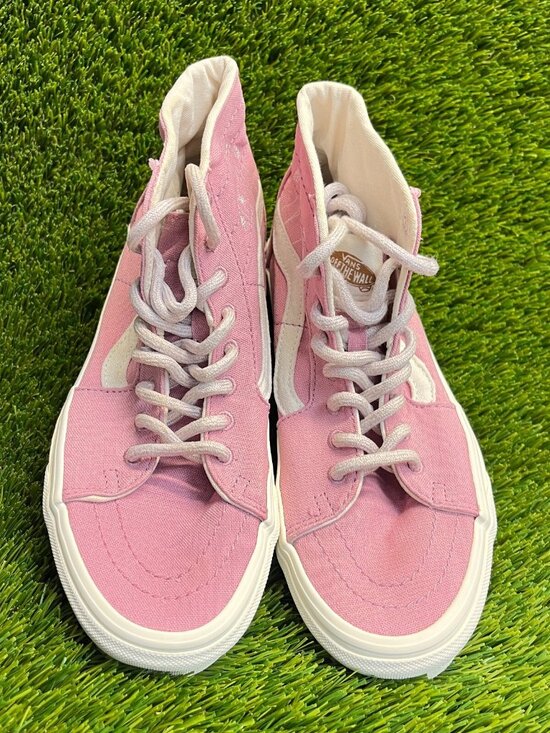 Vans Sk8-Hi Tapered Womens Size 7.5 Pink White Walking Skate Shoes Sneakers - Picture 5 of 10